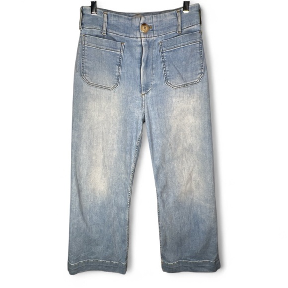 Maeve Curvy Colette Crop-Wide Leg Jeans medium denim very stretchy & soft Sz 28 - Picture 2 of 5